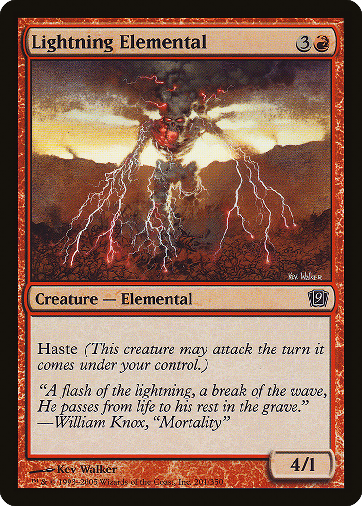Lightning Elemental (201★) Foil - Ninth Edition