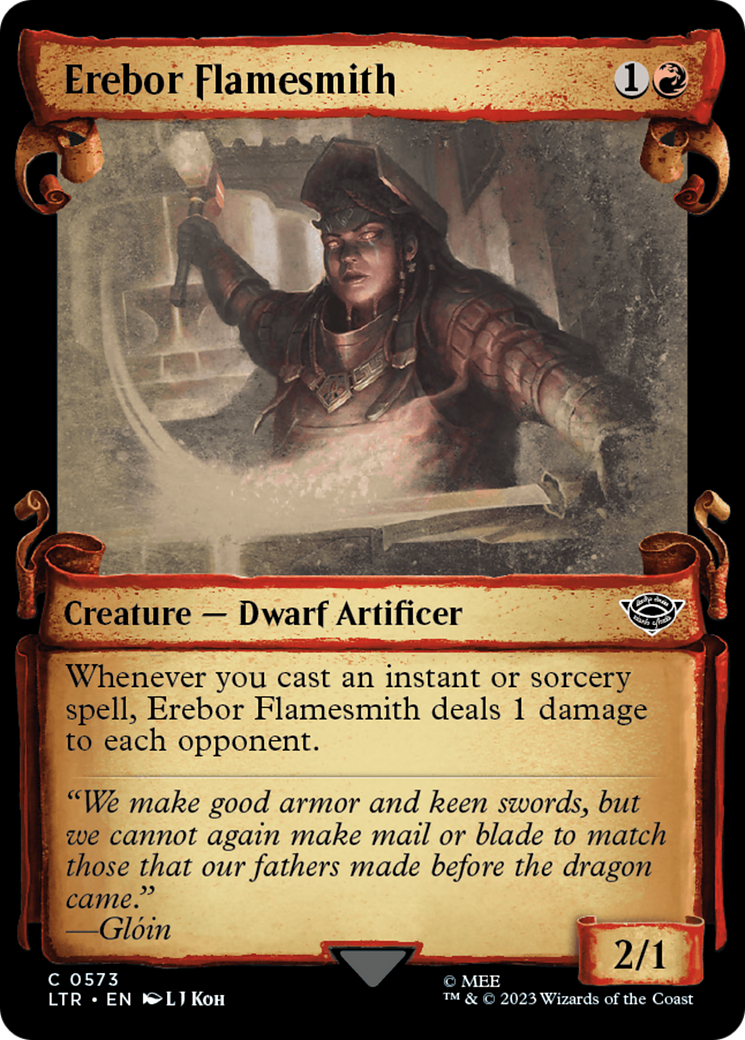 Erebor Flamesmith (Showcase) (573) Foil - The Lord of the Rings: Tales of Middle-earth