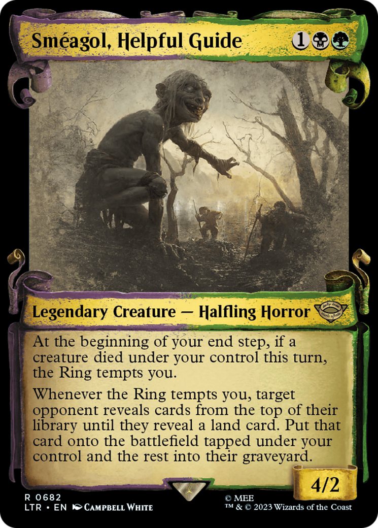 Smeagol, Helpful Guide (Showcase Scrolls) (Showcase) (682) Foil - The Lord of the Rings: Tales of Middle-earth