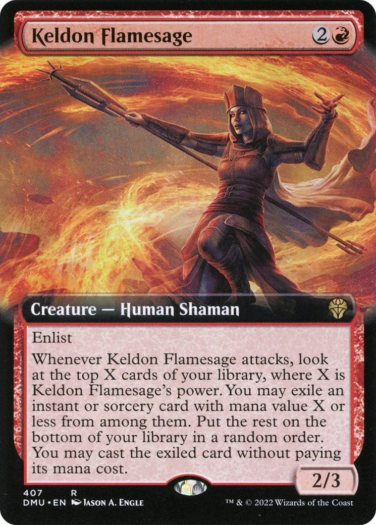 Keldon Flamesage (Extended Art) (407) Foil - Dominaria United