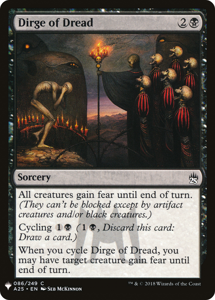 Dirge of Dread (A25-86) - The List