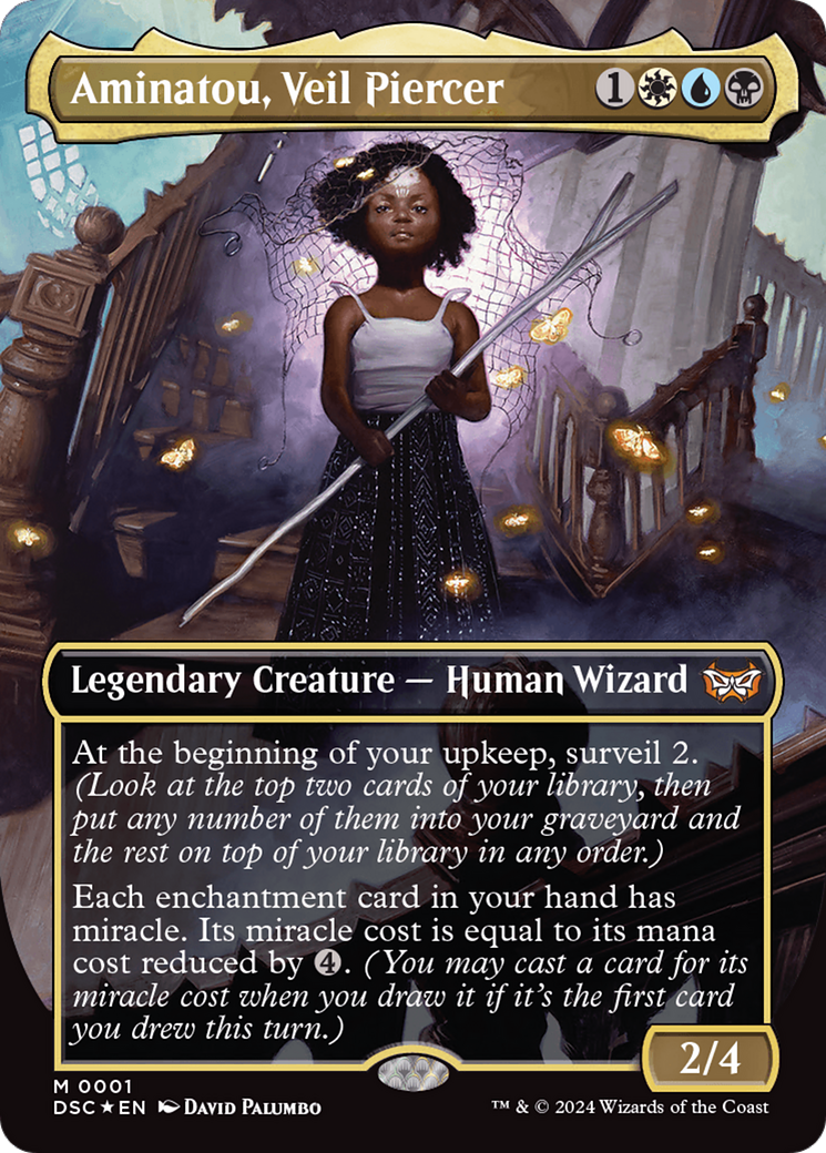 Aminatou, Veil Piercer (Borderless) (001) - Duskmourn: House of Horror Commander