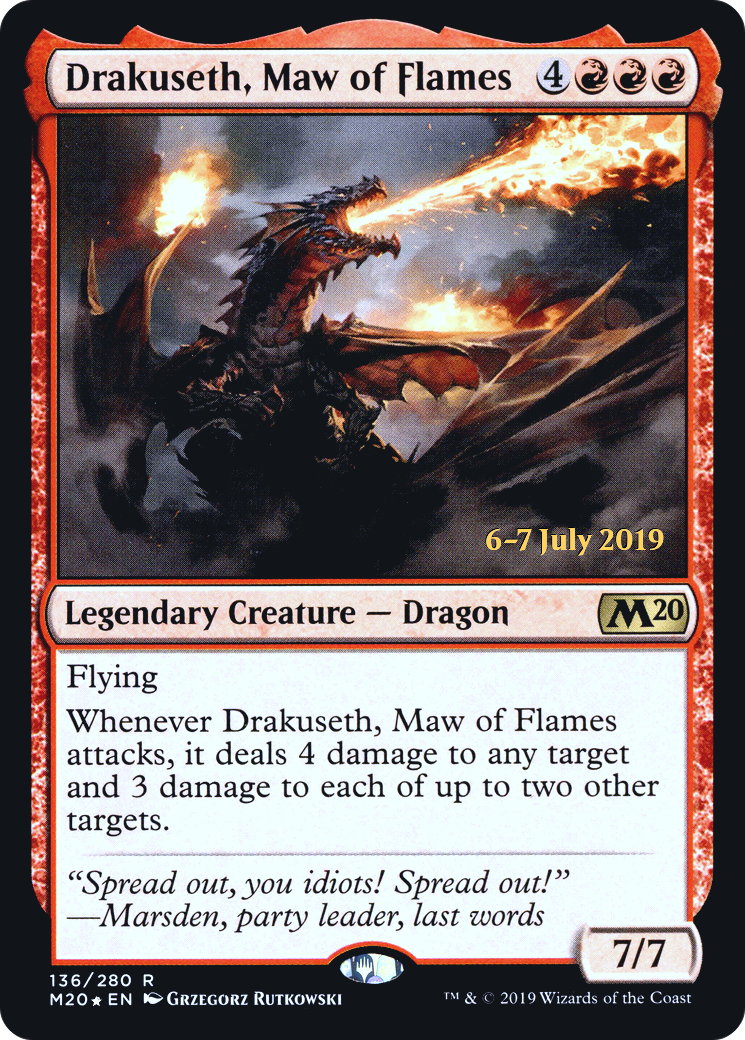 Drakuseth, Maw of Flames (136s) Foil - Core Set 2020 Promos