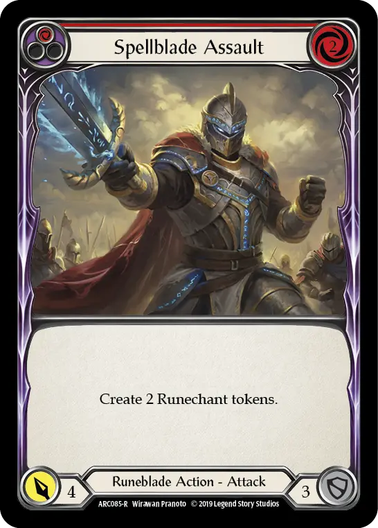 Spellblade Assault (Red) (ARC085) (1st Edition) Rainbow Foil - Arcane Rising