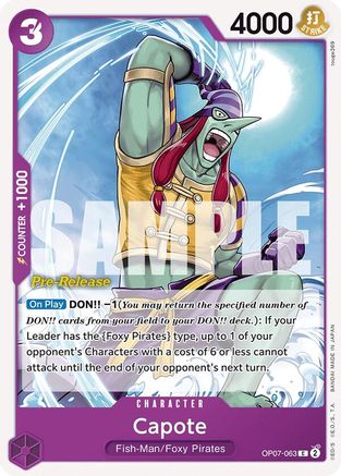 Capote (OP07-063) Pre-Release Cards