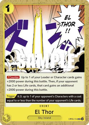 El Thor (OP05-114) 1st Anniversary Tournament Cards