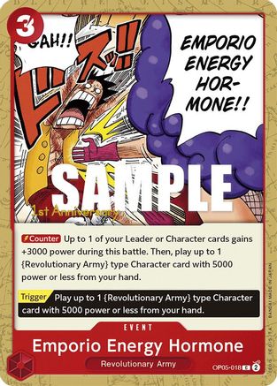 Emporio Energy Hormone (OP05-018) 1st Anniversary Tournament Cards