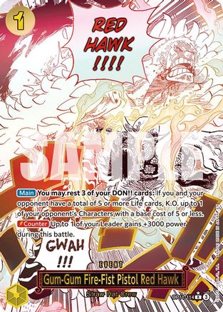 Gum-Gum Fire-Fist Pistol Red Hawk (Alternate Art) (OP11-114) Foil
