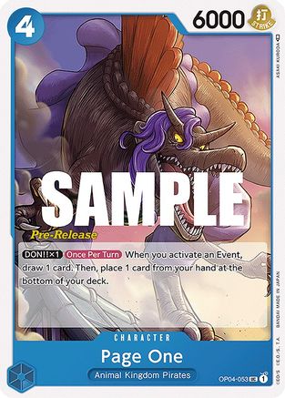 Page One (OP04-053) Pre-Release Cards