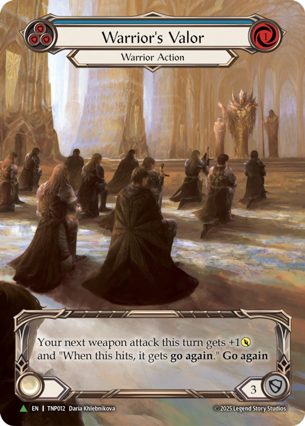 Warrior's Valor (Blue) (Extended Art) (TNP012) Cold Foil - FaB Promos
