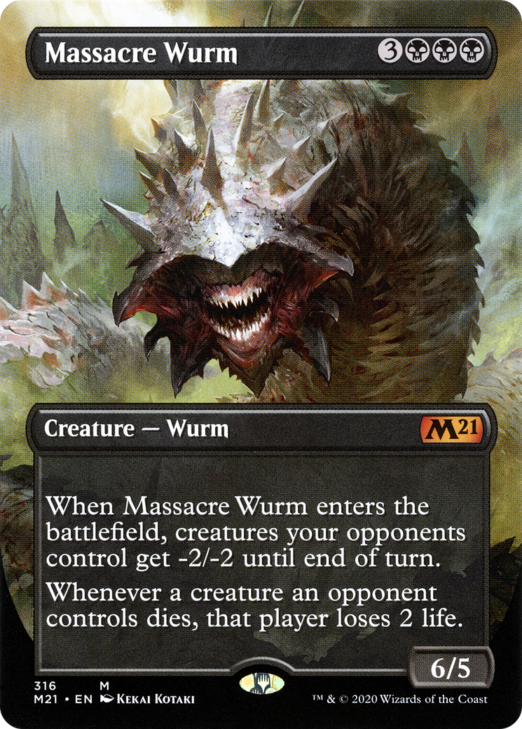 Massacre Wurm (Alternate Art) (316) Foil - Core Set 2021