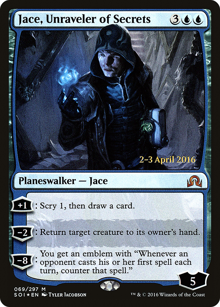 Jace, Unraveler of Secrets (069) Foil - Shadows over Innistrad Promos