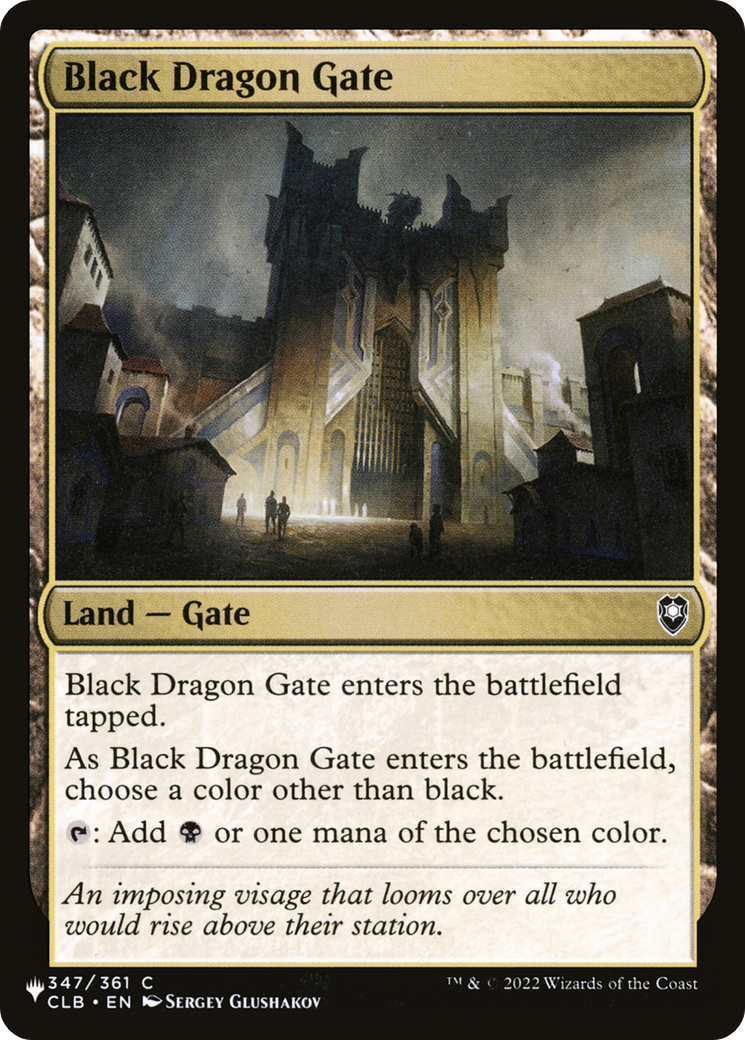 Black Dragon Gate (CLB-347) - The List