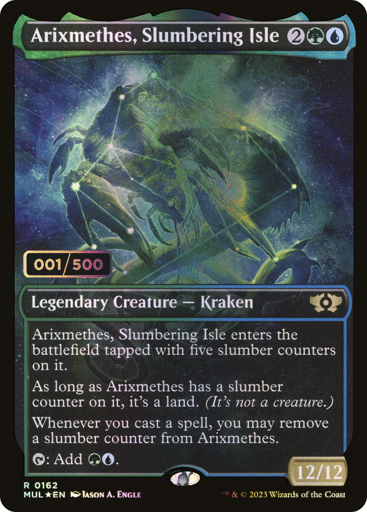 Arixmethes, Slumbering Isle (Showcase) (162z) Foil - Multiverse Legends