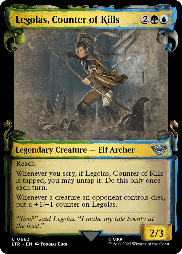 Legolas, Counter of Kills (Showcase) (663) Foil - The Lord of the Rings: Tales of Middle-earth