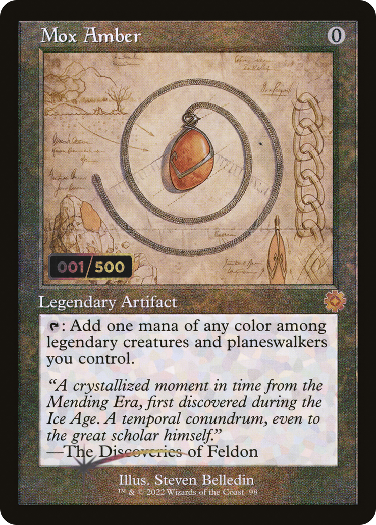 Mox Amber (Schematic) (Serial Numbered) (Retro) (098) Foil - The Brothers' War Retro Artifacts
