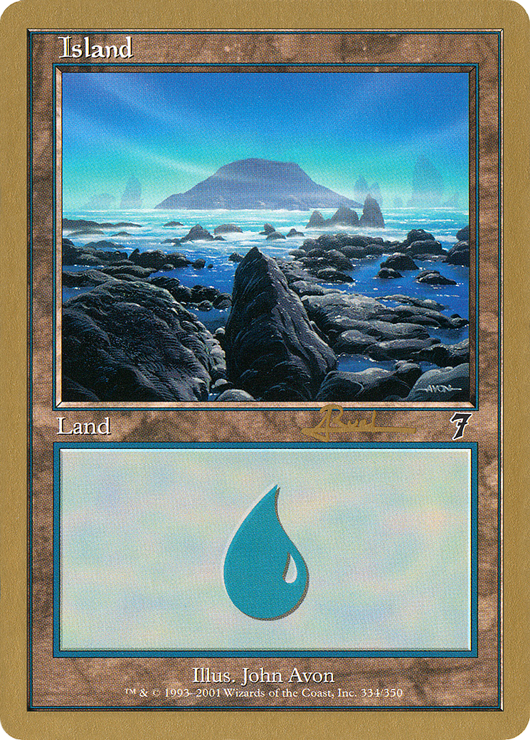 Island (334) - 2001 Antoine Ruel (7ED) (Retro) - World Championship Decks 2001
