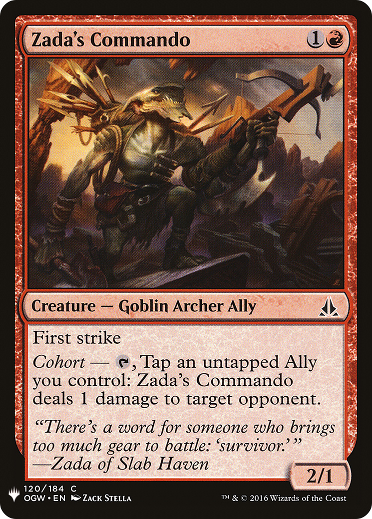Zada's Commando (OGW-120) - The List