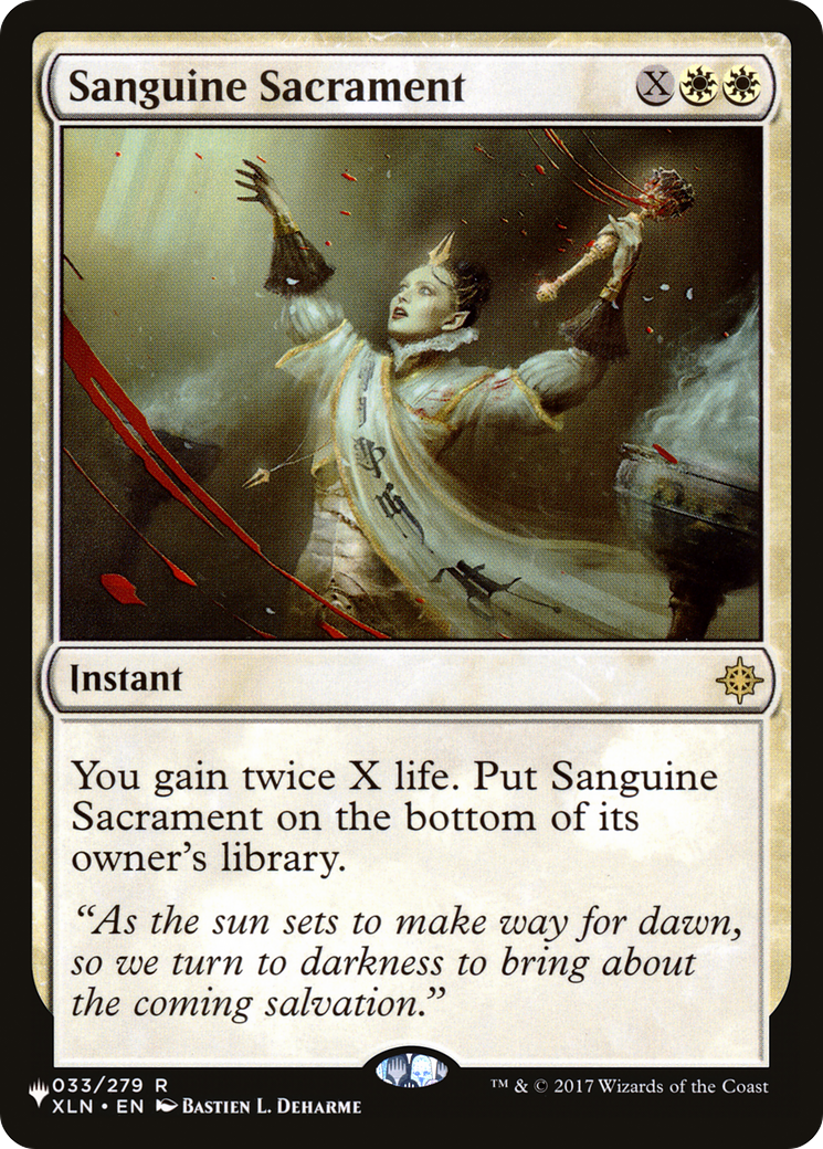 Sanguine Sacrament (XLN-33) - The List