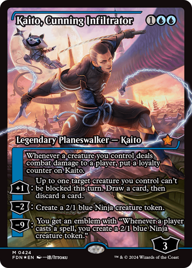 Kaito, Cunning Infiltrator (Showcase) (424) Foil - Foundations