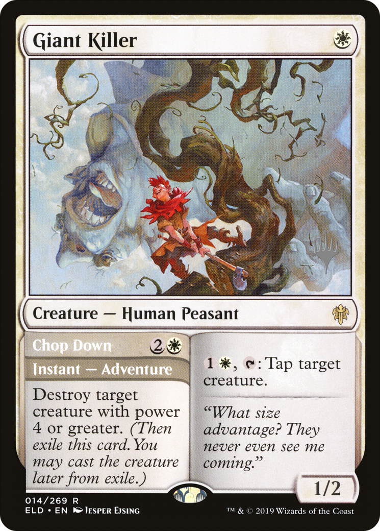 Giant Killer // Chop Down (14p) - Throne of Eldraine Promos