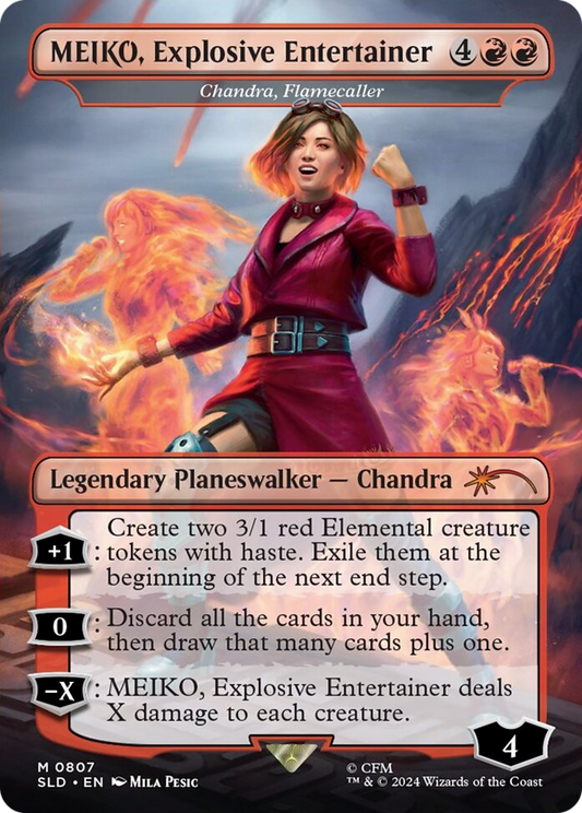Chandra, Flamecaller (MEIKO, Explosive Entertainer) (807) Foil - Secret Lair Drop