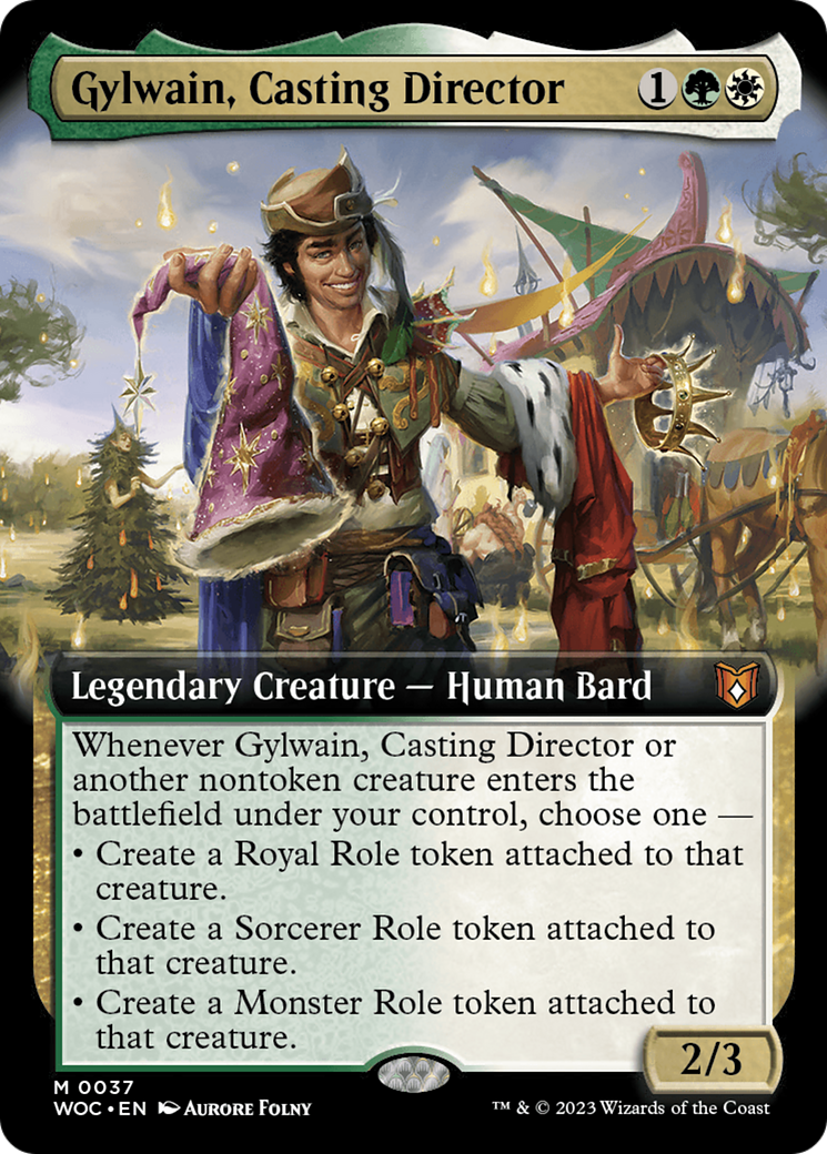 Gylwain, Casting Director (Extended Art) (037) Foil - Wilds of Eldraine Commander
