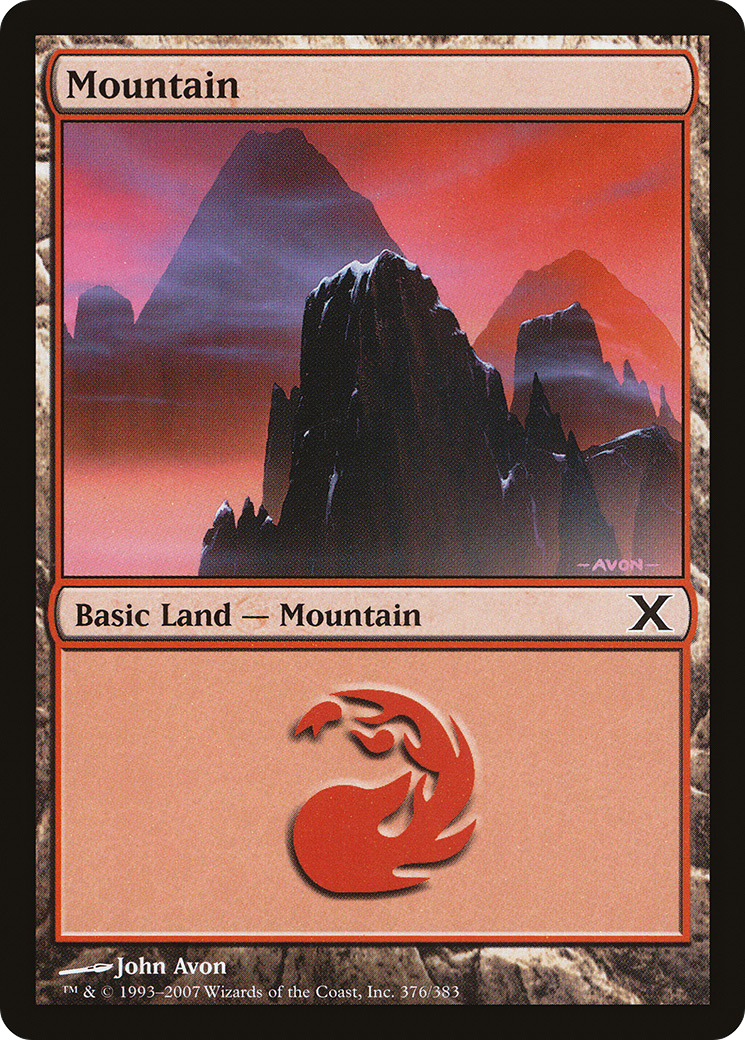 Mountain (376) Foil - Tenth Edition