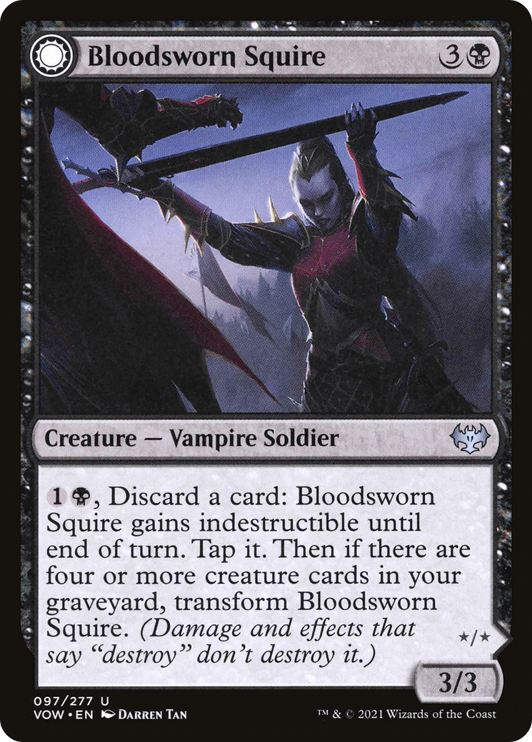 Bloodsworn Squire // Bloodsworn Knight (097) Foil - Innistrad: Crimson Vow