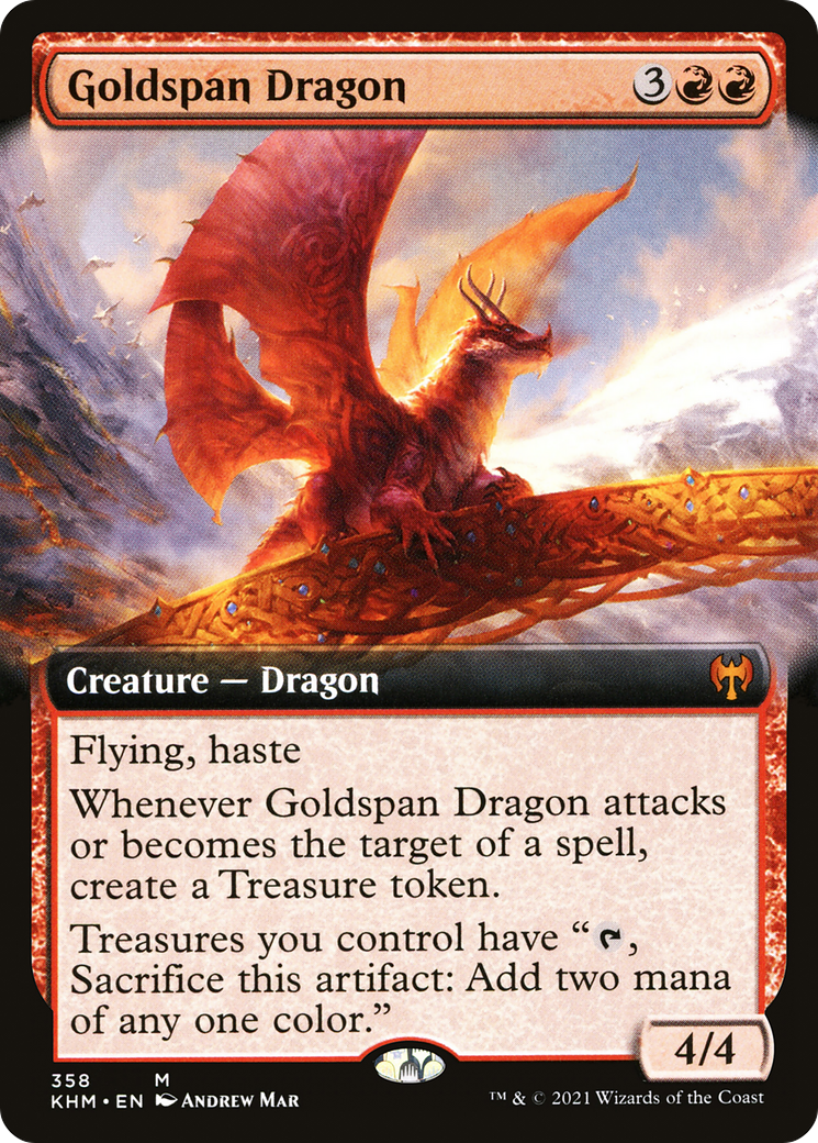 Goldspan Dragon (Extended Art) (358) - Kaldheim