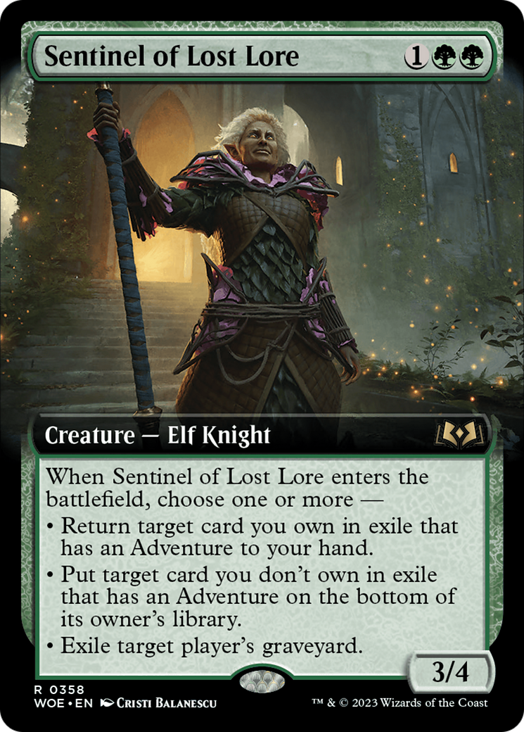 Sentinel of Lost Lore (Extended Art) (358) Foil - Wilds of Eldraine