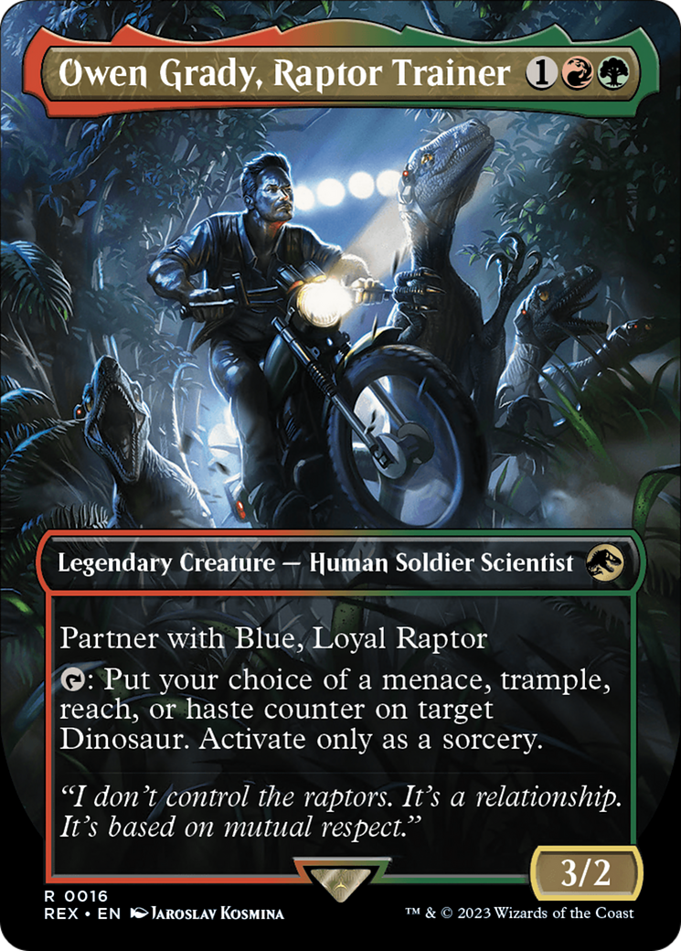 Owen Grady, Raptor Trainer (Borderless) (016) - Jurassic World Collection