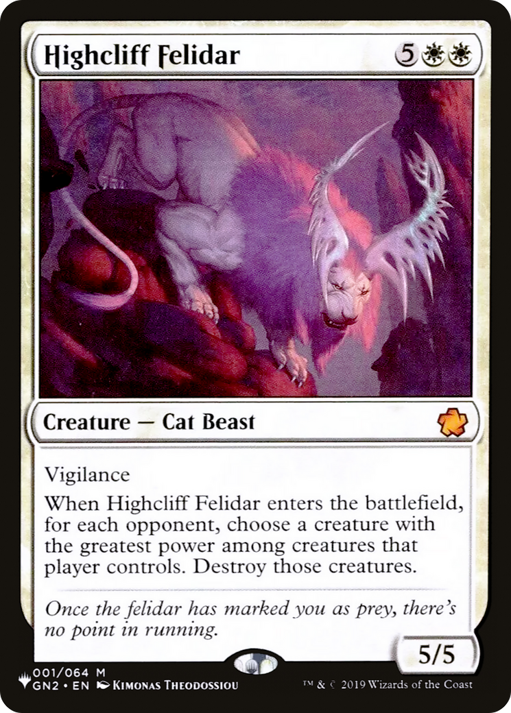 Highcliff Felidar (GN2-1) - The List