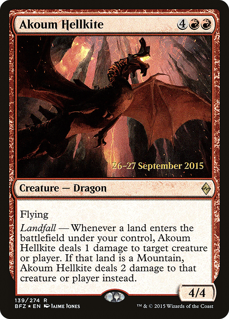 Akoum Hellkite (139s) Foil - Battle for Zendikar Promos