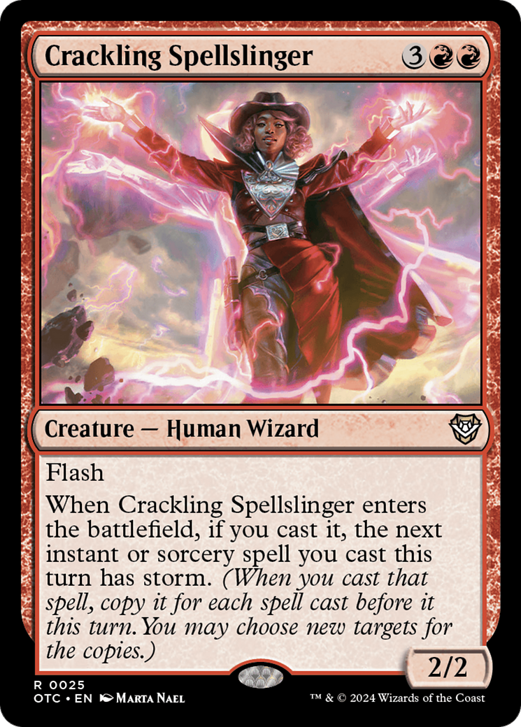 Crackling Spellslinger (025) - Outlaws of Thunder Junction Commander