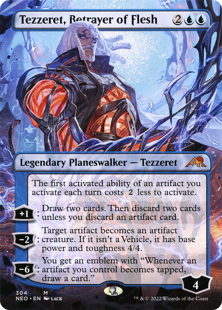 Tezzeret, Betrayer of Flesh (Borderless) (304) - Kamigawa: Neon Dynasty