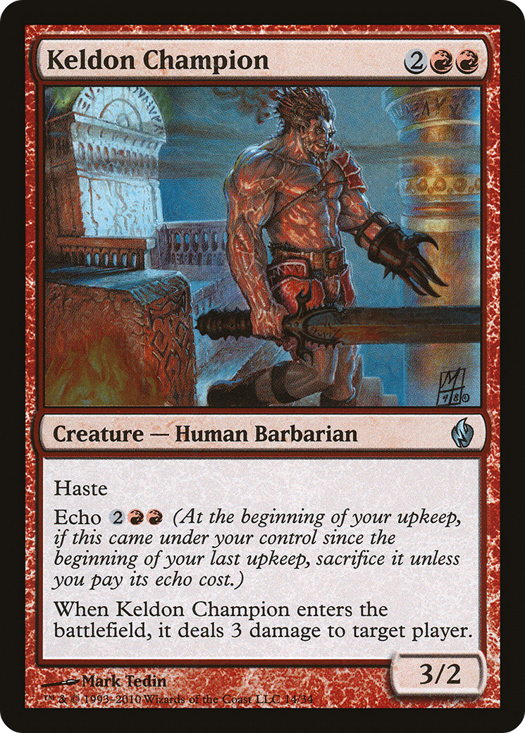 Keldon Champion (014) Foil - Premium Deck Series: Fire and Lightning