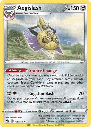 Aegislash (108) Reverse Holofoil - Battle Styles