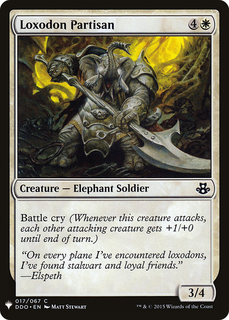 Loxodon Partisan (DDO-17) - The List