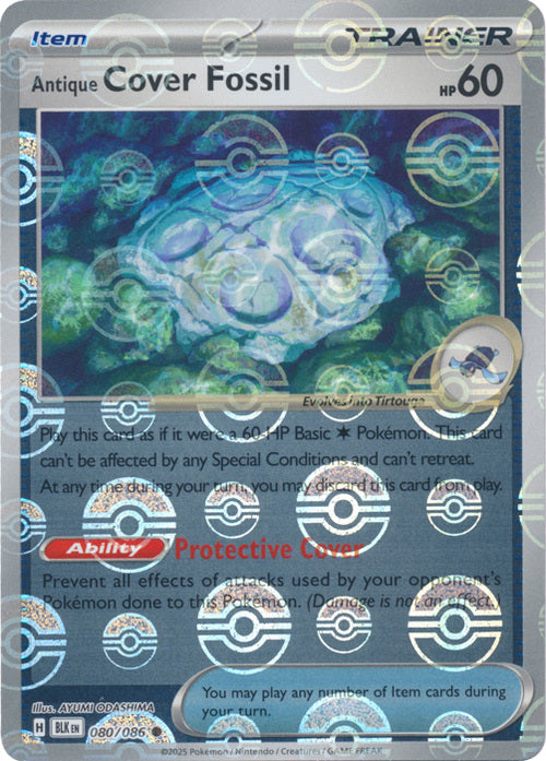 Antique Cover Fossil (Poke Ball Pattern) (80) Reverse Holofoil - Black Bolt