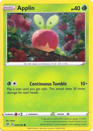 Applin (Cosmos Holo) (Blister Exclusive) (20) Holofoil - Rebel Clash