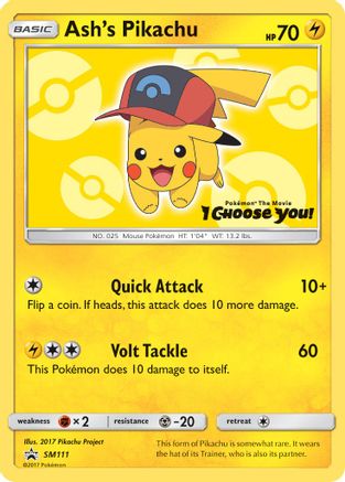 Ash's Pikachu (SM111) - Black Star Promos