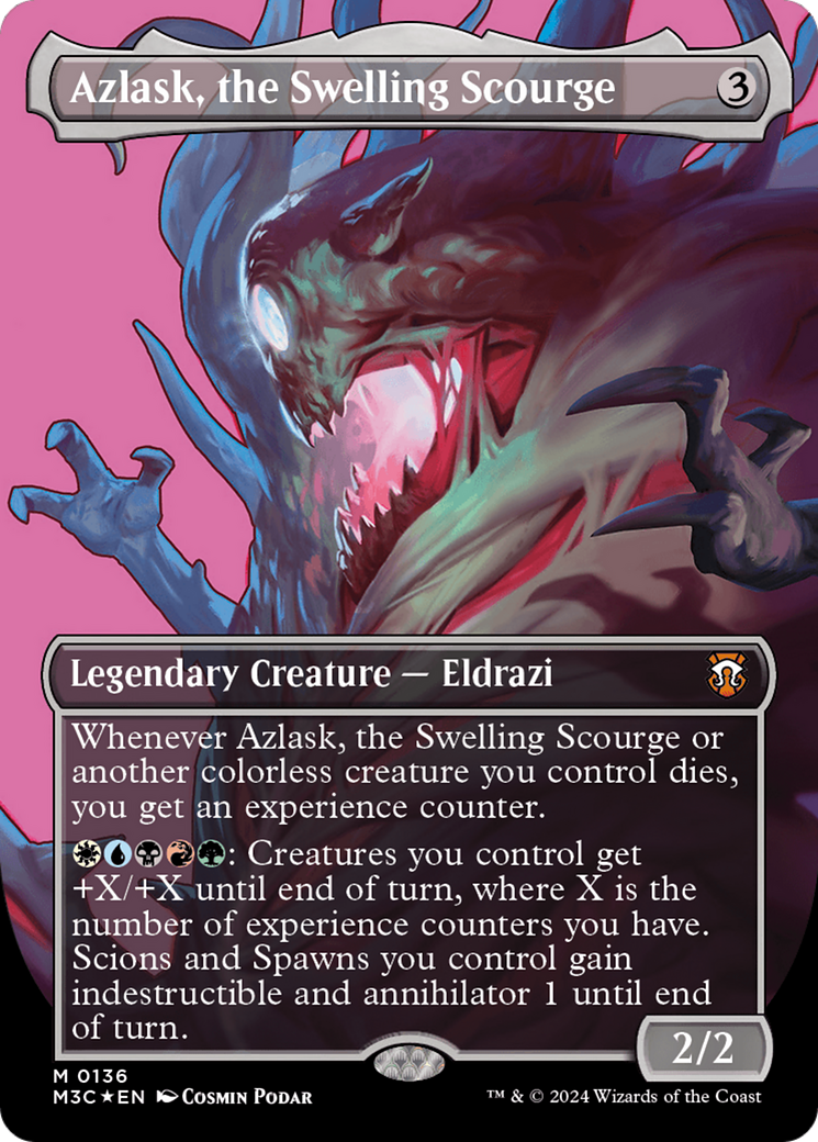 Azlask, the Swelling Scourge (Borderless) (136) Ripple Foil - Commander: Modern Horizons 3