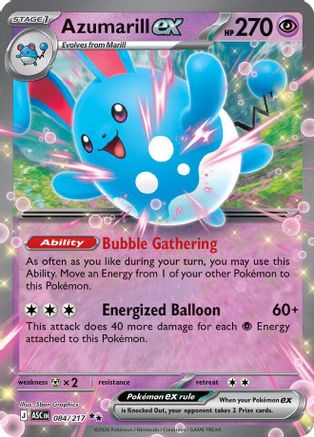 Azumarill ex (84) Holofoil - Ascended Heroes