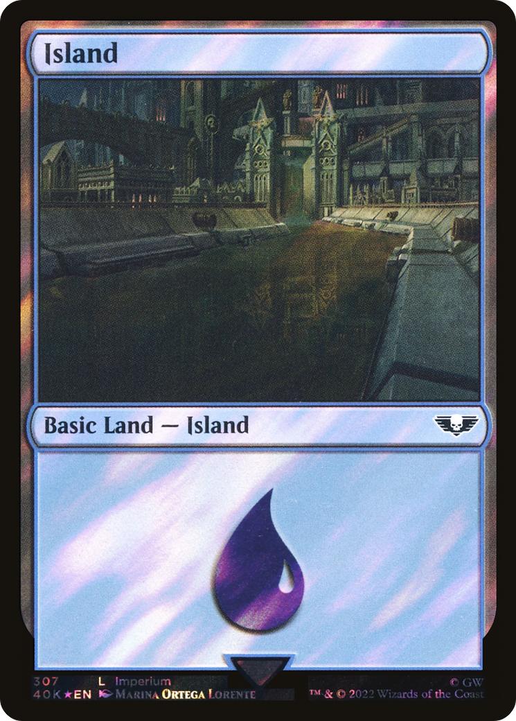Island (307) Surge Foil - Warhammer 40,000 Commander