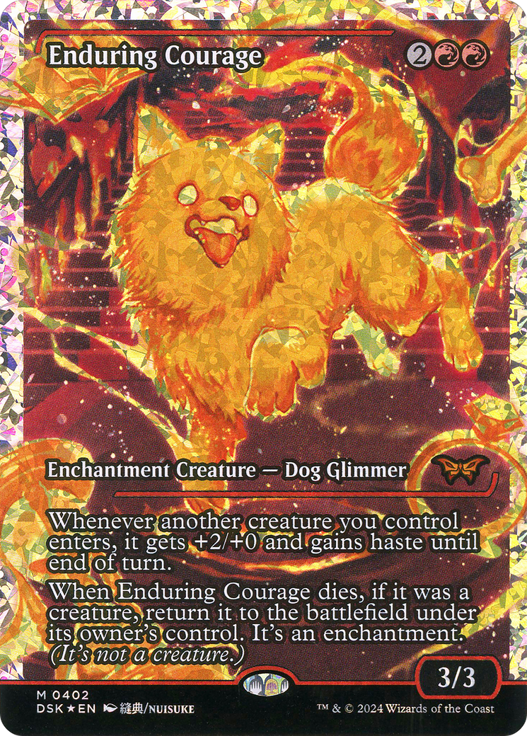 Enduring Courage (Showcase) (Fracture Foil) (Showcase) (402) Foil - Duskmourn: House of Horror