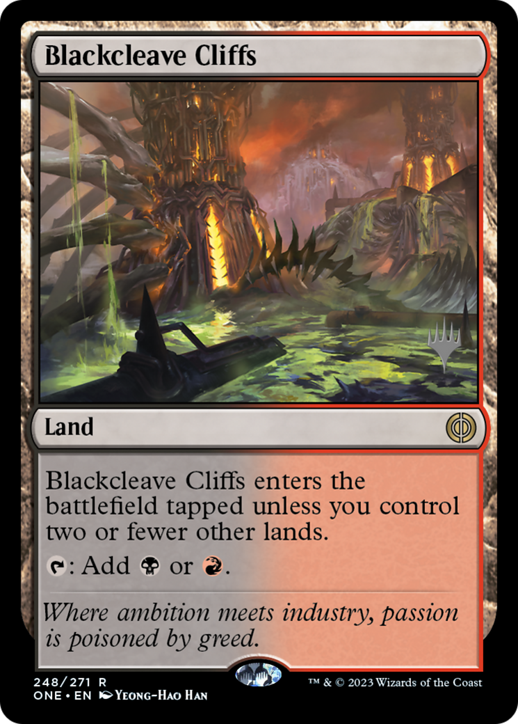 Blackcleave Cliffs (248p) Foil - Phyrexia: All Will Be One Promos