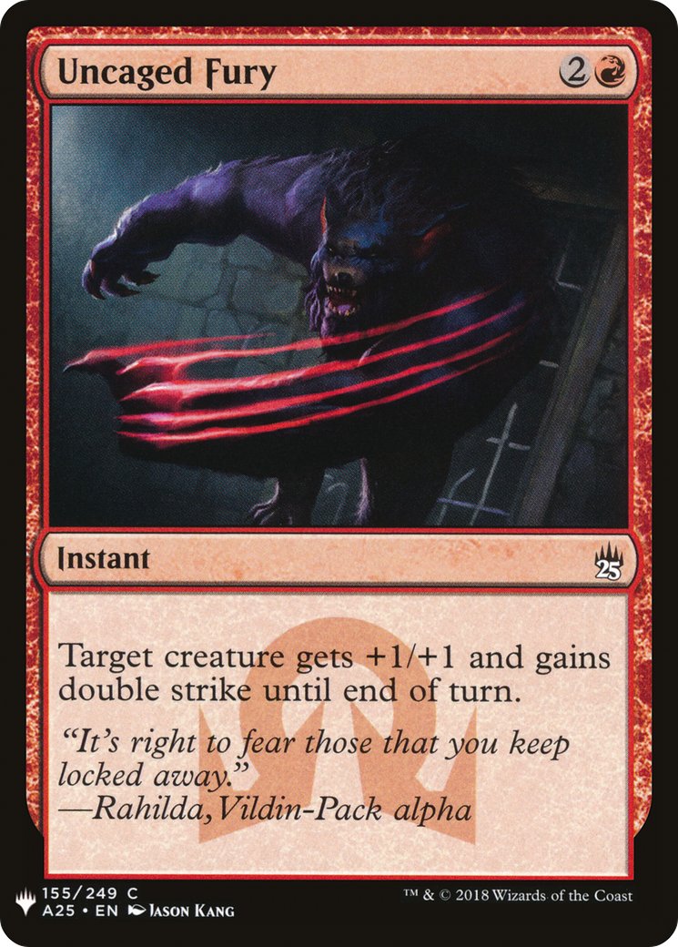 Uncaged Fury (A25-155) - The List