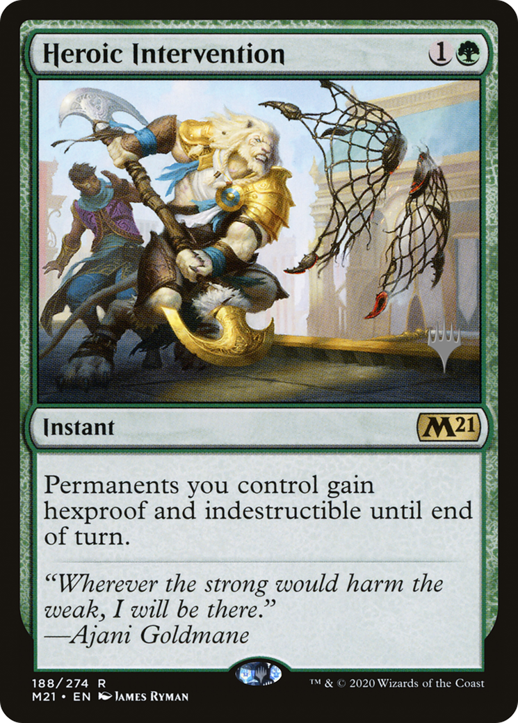 Heroic Intervention (188p) Foil - Core Set 2021 Promos