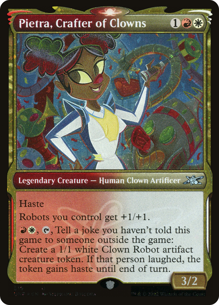 Pietra, Crafter of Clowns (Showcase) (Galaxy Foil) (Showcase) (519) Foil - Unfinity